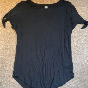 Old Navy Black T with Tie-Sleeves